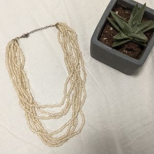 Layered beaded statement necklace